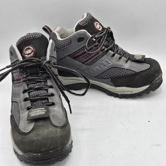 Skechers Women's Size 7.5 Lightweight Safety Toe Work Shoe Aluminum Black - Picture 7 of 15